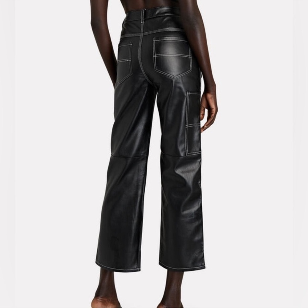 Simonett Kika High Waisted Vegan Leather Pants in Black Medium - Picture 2 of 14